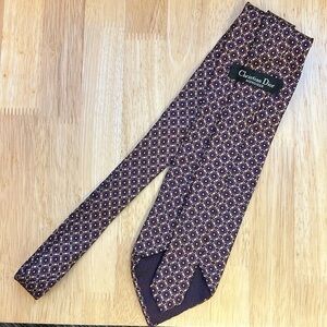 Christian Dior Monsieur All Silk Tie Geometric Design Imported Fabric Vi…